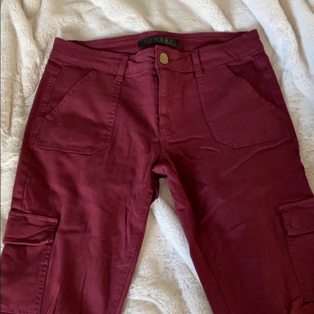 Tinsel maroon pants 27
